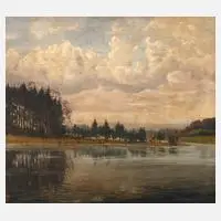 Hans Heinen, "Aprilwetter", 1919, Öl auf Sperrholzplatte