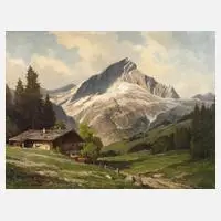 Erich Krüger, "Alpenhof bei Garmisch-Partenkirchen", Öl auf Leinwand