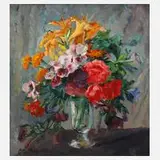 Blumenstillleben by Clara Lotte von Marcard-Cucuel, Öl auf Leinwand, sold Feb 2025