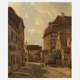 Ludwig Mößler, Romantischer Altstadtwinkel, Öl auf Leinwand