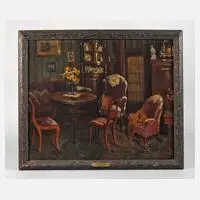 Ernest de Nagy, Biedermeierliches Interieur, Öl auf Leinwand