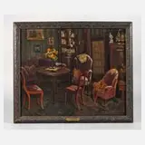 Ernest de Nagy, Biedermeierliches Interieur, Öl auf Leinwand