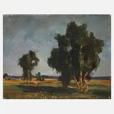 R. v. Otto, Weite Sommerlandschaft, Öl auf Leinwand und Keilrahmen