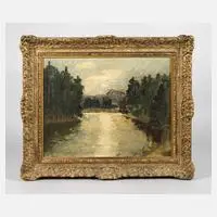 Hermann Pfaffmann, Flusslandschaft, 1927, Öl auf Leinwand