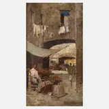 Gustavo Pisani, Südländische Marktszene, Öl auf Leinwand