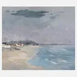 Erik Pohl-Cammin, Ansicht Haffkrug an der Ostsee, Acryl auf Leinwand