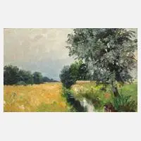 Richard von Poschinger, Sommerlandschaft, Öl auf Malkarton