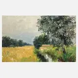 Richard von Poschinger, Sommerlandschaft, Öl auf Malkarton