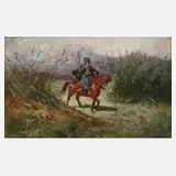 Oskar Schmerling, "Kaukasischer Reiter", 1894, Öl auf Leinwand