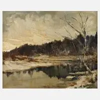 Robert Trätzl, Winter im Moor, Öl auf Leinwand