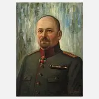 Adolf Hacker, Soldatenportrait, Öl auf Leinwand
