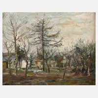 Albert Feser, "Vorfrühling", 1983, Öl auf Hartfaserplatte