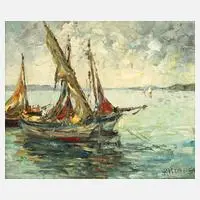 Walter Prescher Van Ed, Sommer am See, Öl auf Leinwand