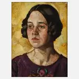 Josef Reichardt, Damenportrait, 1924, Öl auf Malkarton
