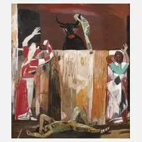 Kurt Bunge, »Der Sieger«, Öl auf Hartfaserplatte