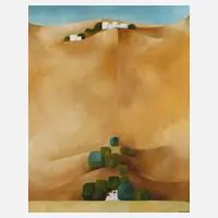 Wather Piesch, »Landschaft in Jugoslawien«, Öl auf Leinwand