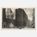 Nerva Forum in Rom by Giovanni Battista Piranesi, Radierung auf grobem Bütten, sold Feb 2025