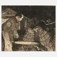 Henri Evenepoel, "A la terasse aux Ambassadors", Lithograph und Radierer