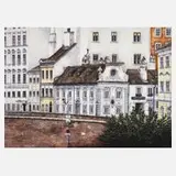 Karl Goldammer, "Das Dreimäderlhaus in Wien", Farblithographie auf Velinkarton