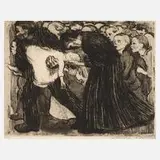 Käthe Kollwitz, "Überfahren", Radierung