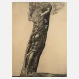 Ernst Fuchs, "Daphne in Eva Mystica", 1969, Radierung auf beiger Tonplatte