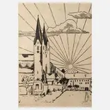Richard Graef, »Kloster Indersdorf« bei Dachau, Holzschnitt