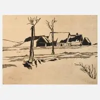 Richard Graef, »Bei Indersdorf«, Holzschnitt