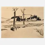 Richard Graef, »Bei Indersdorf«, Holzschnitt