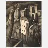 Alexander Kanoldt, "Olevano V", Lithographie