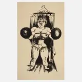 Richard Ziegler, Gewichtheberin, Lithographie