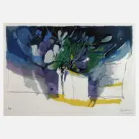 Gerhard Almbauer, Blumenstillleben, 2001, Farblithographie auf Bütten