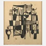 Alfred Traugott Mörstedt, Komposition, 1962, Holzschnitt auf Papier