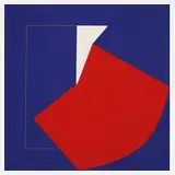 Georg Karl Pfahler, Komposition in Rot und Blau, Farbsiebdruck auf leichtem Karton