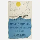 Plakat "Congrès Mondial..." by Pablo Picasso, 1962, Farblithographie, sold Feb 2025