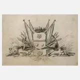 Jacobus Buys, Militärisches Arrangement, 1784, Tuschezeichnung auf schwachen Bütten