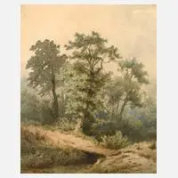 "Im Niederwald" by Heinrich Hartung, Aquarell mit gekonnter Lichtführung, sold Feb 2025