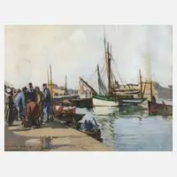 Im Hafen by Lucien-Victor Delpy, 1941, Mischtechnik, sold Feb 2025