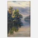 Illés Panny Edvi, Abend am See, 1935, Aquarell auf Papier
