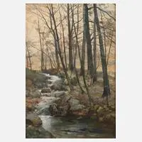 Henri Marcette, Waldbach bei Spa, Aquarell und Mischtechnik auf Papier