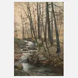 Henri Marcette, Waldbach bei Spa, Aquarell und Mischtechnik auf Papier