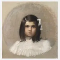 C. Sommer, Mädchenbildnis, 1904, Pastell auf hellgrauen Papier