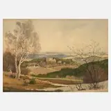 Siegfried Hauffe, „Vorfrühling am Burgstein“, Aquarell auf Aquarellkarton