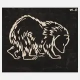 Wilhelm Rudolph, Junger Bär, Holzschnitt auf festem Japanpapier