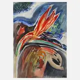 Carl-Heinz Westenburger, "Exotische Blume", Aquarell auf leichtem Karton