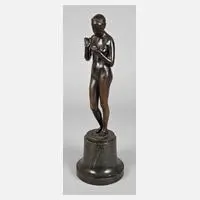 Josef Moest, stehender weiblicher Akt, Bronze