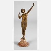 Paul Philippe, das Erwachen, Bronze in Kaltbemalung staffiert
