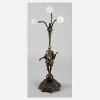 Roland Paris, figürliche Tischlampe "Jongleur", Bronze