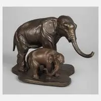 Otto Hoffmann, Elefantengruppe, Bronze