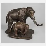 Otto Hoffmann, Elefantengruppe, Bronze