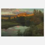 Harry Williams Adams, Impressionistische Flusspartie, Öl auf Leinwand